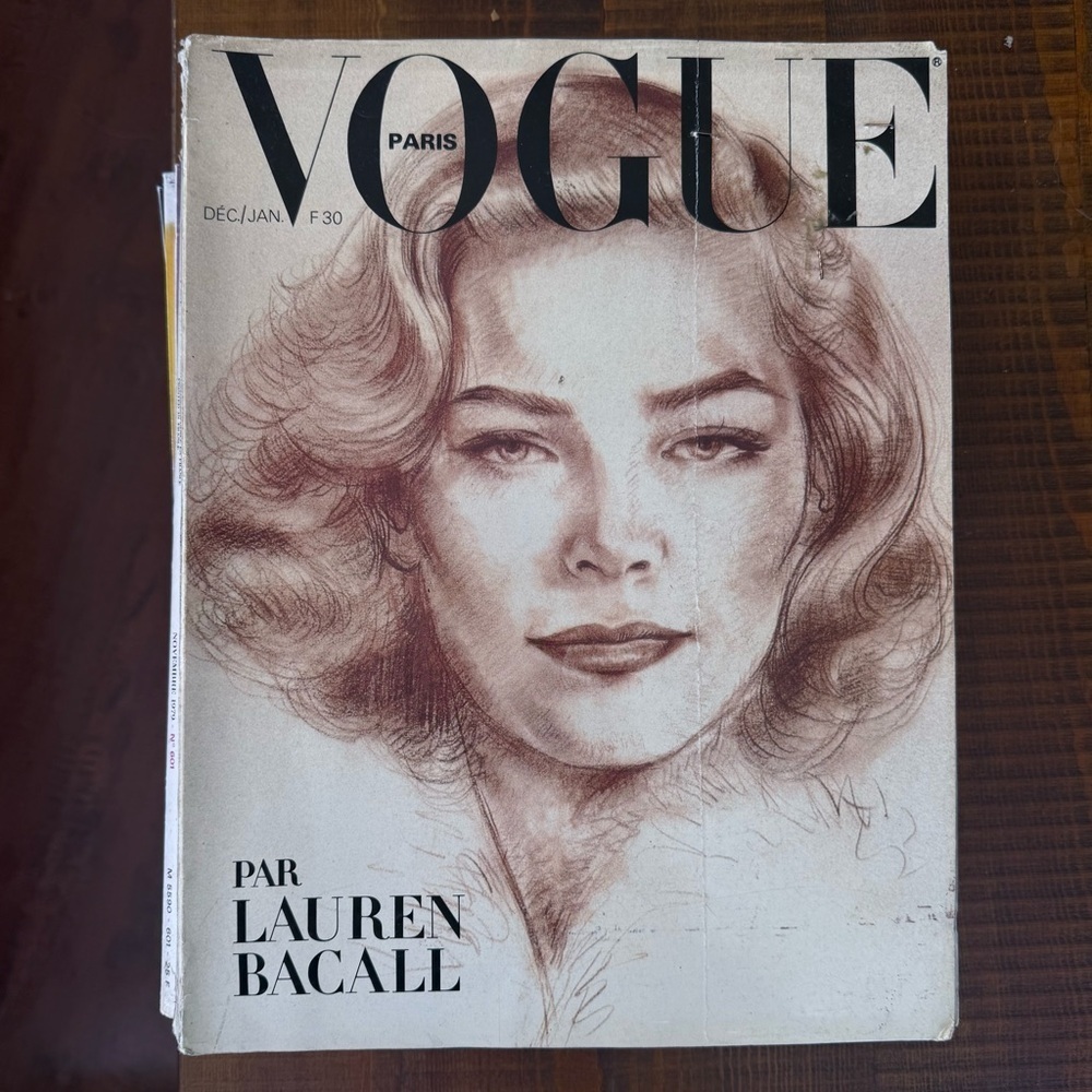 VOGUE Paris 592 December 1978 Bourdin Horst Cardin by Lauren Bacall